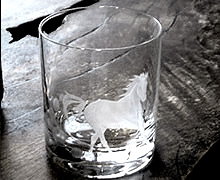 就任祝い人気4位の馬のガラス工芸グラス